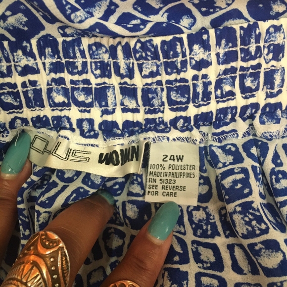 Vintage White and Blue Checkered Skirt - Picture 4 of 4